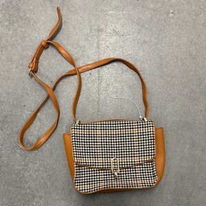 a new day Tan and Black Houndstooth Crossbody Bag